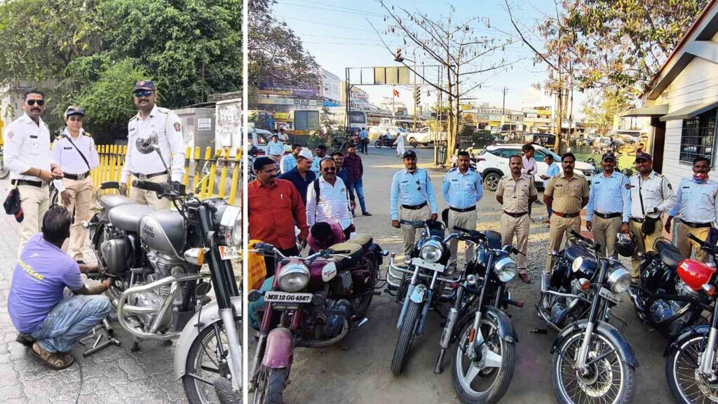 Pune traffic police takes action against 619 bikers with modified silencers