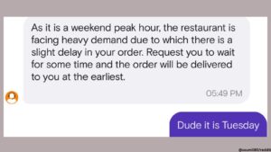 Swiggy's unusual explanation for food delay sparks social media frenzy