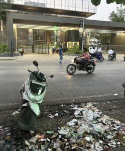 Trash Pile-Up Outside Tesla's Viman Nagar Office Sparks Concerns Among Residents