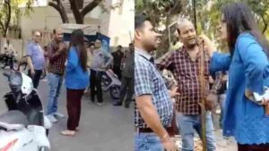Woman's Aggressive Outburst After Minor Accident
