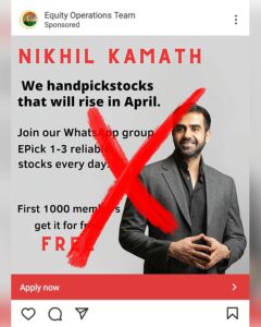 Zerodha Co-founder Nikhil Kamat Warns Against WhatsApp Scam for Stock Tips