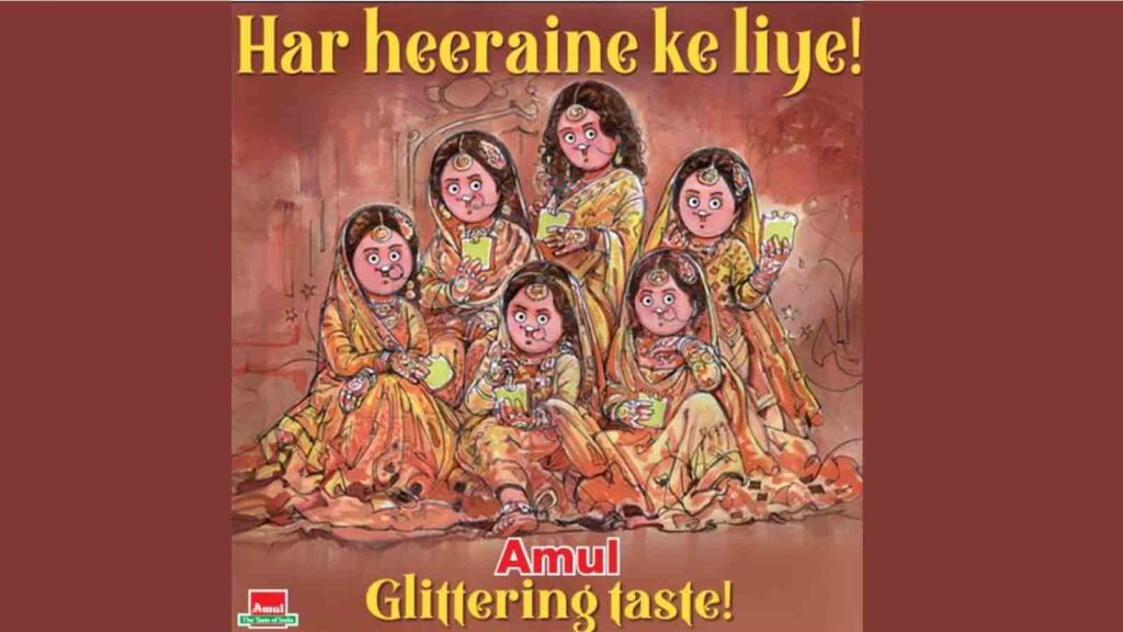 Amul India's Whimsical Tribute to 'Heeramandi'. Click to learn more