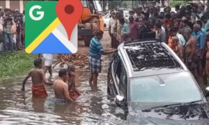 Google Maps Leads Tourists into Kerala Stream; Car Sinks, Passengers Rescued