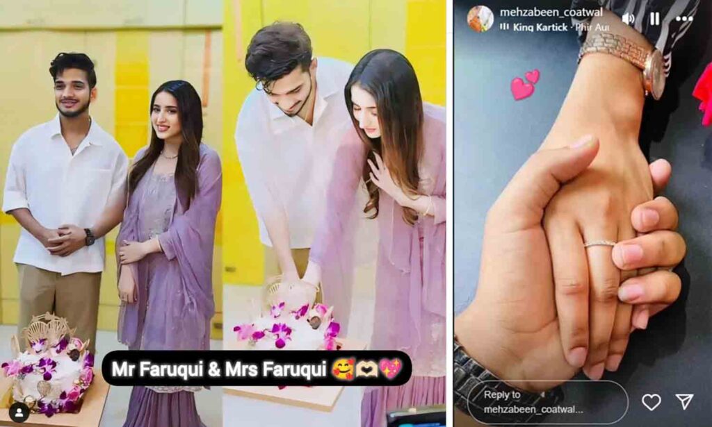 Munawar Faruqui celebrates wedding with Mehzabeen Coatwala; Cake cutting pics go viral