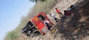 Several Injured After MSRTC Bus Overturns in Ajanta Ghat in Chhatrapati Sambhajinagar, 9 Injured