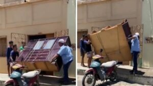 Viral Video: Anand Mahindra takes notice of man transporting wardrobe on bike