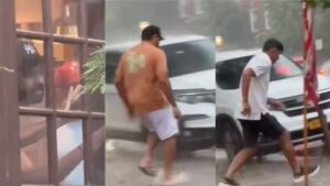 Watch Video: Rohit Sharma and Rahul Dravid Dash Through Rain in New York to Catch a Cab!