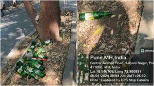 Pune: Residents of Kalyani Nagar Frustrated By Rampant Littering Of Beer Bottles On Road Dividers