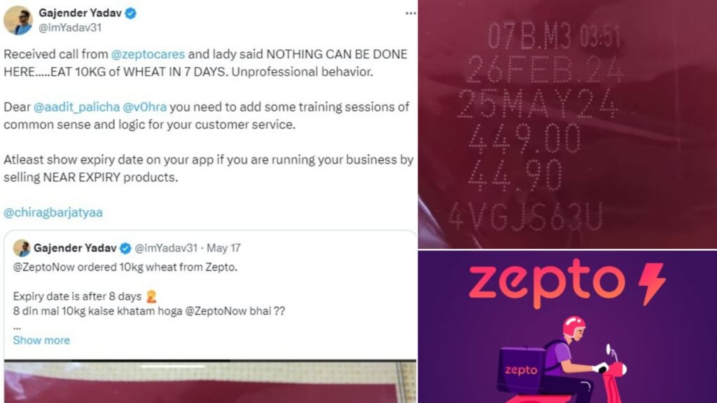 Man sends nearly-expired 7 kg atta to Zepto founders: 'They should understand what a common man faces'