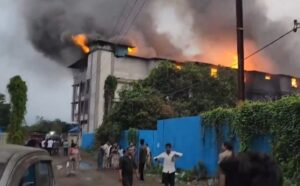 Blaze Erupts at Bhiwandi Diaper Factory, Firefighters on Scene | VIDEO