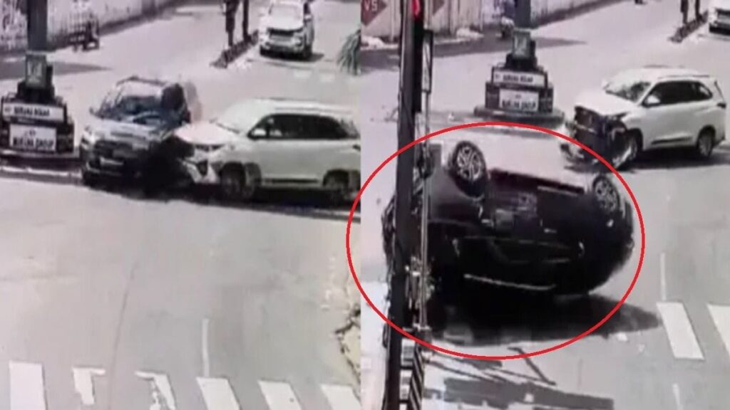 Captured on Camera: Speeding SUV Jumps Red Light, Crashes, and Flips Multiple Times on Busy Road