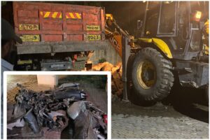 Pune: Boulders fall from Taljai hilltop in Sahakar Nagar society, several two wheelers damaged 