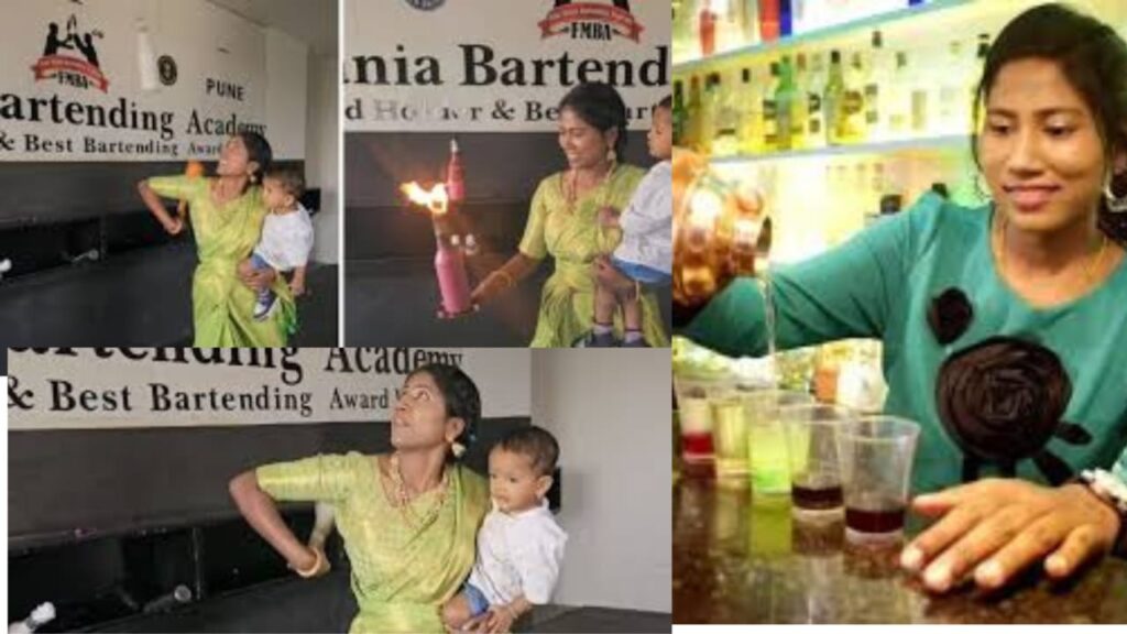 Viral Video: Pune Woman in Saree Juggles Bottles with One Hand, Holding Baby