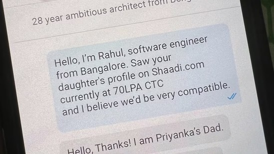 Bengaluru Techie with ₹70 LPA Salary Gets Hilarious Reply from Cricket-Loving Father on Shaadi.com