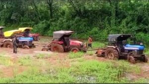 From Field to Frenzy Ten Tractors Bogged Down In Pune Rice Field Rescue