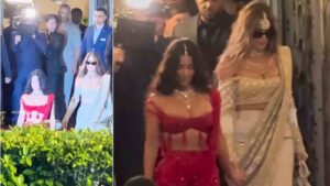 Kim Kardashian and Khloe Kardashian Stun in Traditional Attire at Anant Ambani and Radhika Merchant's Wedding**