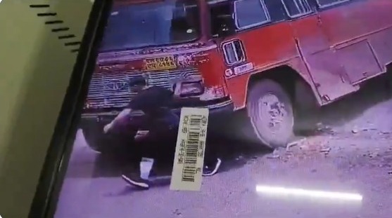 CCTV Captures Tragic Incident at Pune Depot: Pedestrian Crushed By Moving Bus