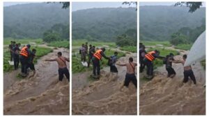 Mumbai Rescue Operation: Tourists who went to enjoy the waterfall in Navi Mumbai got stuck; Rescue operation started