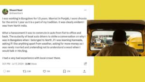 Woman Claims Harassment by Auto driver in Bengaluru for Being Non-Kannadiga