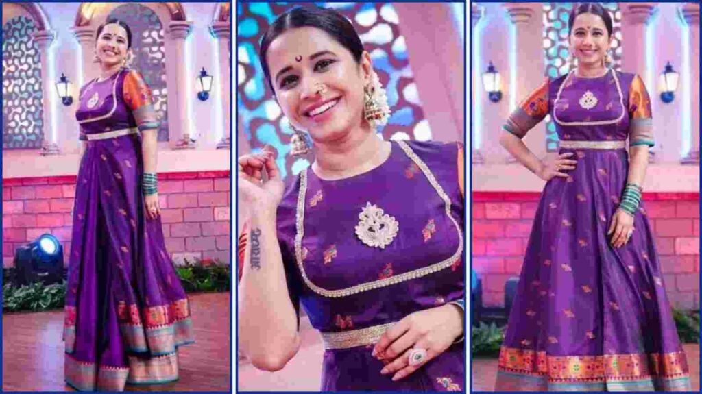 Shreya Bugde Glows in Traditional Purple Paithani Designer Wear for Ashadhi Ekadashi
