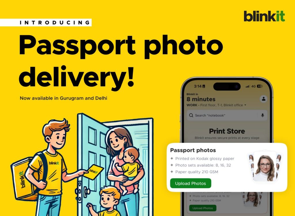 Blinkit Launches 10-Minute Passport Photo Delivery Service In Select Cities 