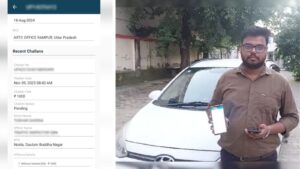 UP Resident Faces Unusual ₹1,000 Fine for Car Helmet Violation