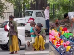 "Teach Them to Fish": Man Sets Up Roadside Toy Stall for Beggar and Her Child