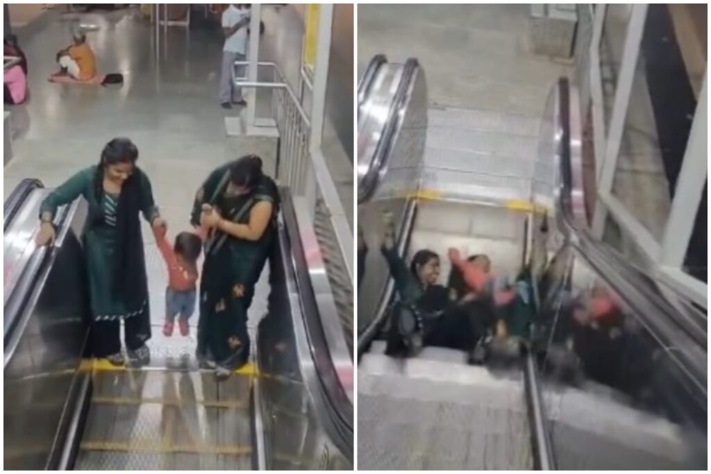Viral Video Raises Concerns About Child Safety On Escalators At Railway Station