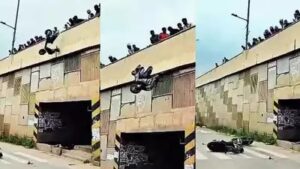 Watch: Locals Throw Bikes Off Flyover in Anger Over Wheelie Stunts on Busy Road