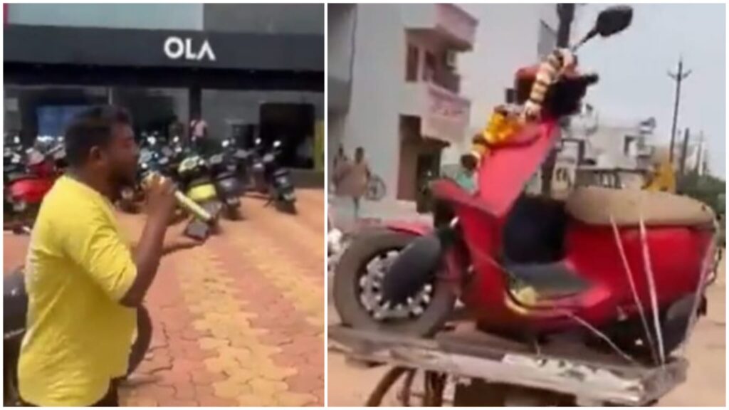 ‘Lut Gaye Hum Ola (Scooter) Le Kar’: Customer’s Unique Protest of Ola Electric Scooter Outside Showroom