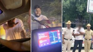 Watch Video: "Bachcha Hai Andar," Cries Bengaluru Couple as Biker Assaults Car