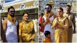 Watch: Pune Devotees Wear 25 KG of Gold for a Visit to Tirumala's Venkateswara Temple