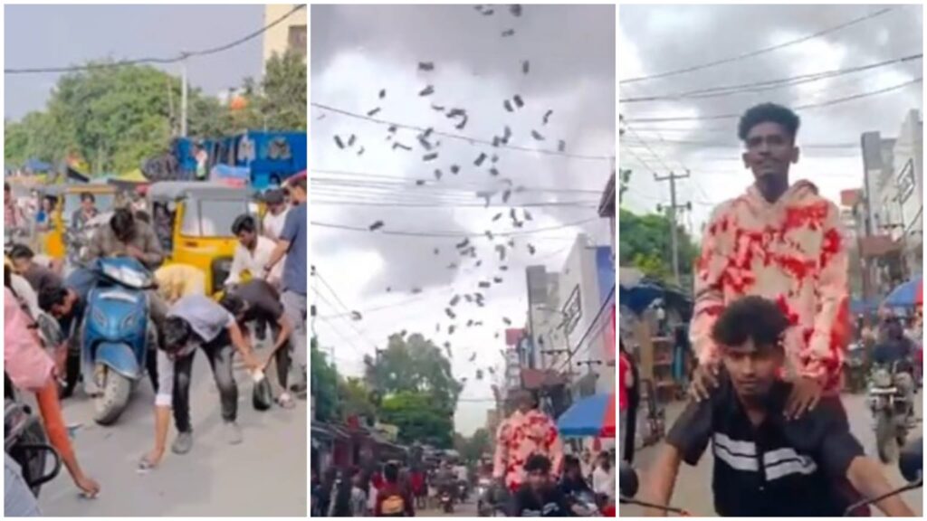 YouTuber Throws Cash on Busy Hyderabad Roads for Viral Reels, Faces Backlash | Watch