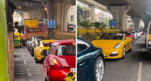 Viral Video: Swift Stands Out Amid Sea of Porsches in Bengaluru Traffic Jam