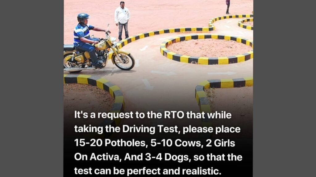 Viral Post Suggests RTO Add Potholes, Cows, and Dogs to Driving Tests, Ignites Debate on India's Road Conditions