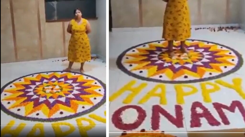 B’luru woman ruins Onam Pookalam of children in viral video. Netizens call it vicious and hateful