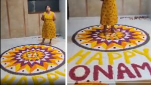 B’luru woman ruins Onam Pookalam of children in viral video. Netizens call it vicious and hateful