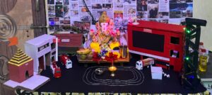 Pune Fire Brigade Officer Rishikesh Mahadev Jare Creates Firefighting-Themed Ganpati Decoration At His Home In Kiwale