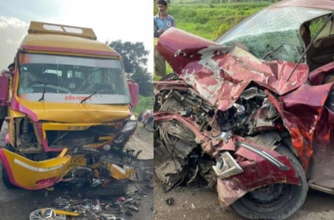 Pune: Eight Injured In Head-On Collision Between Ertiga and Minibus Near Kolwadi On Nagar Kalyan Highway