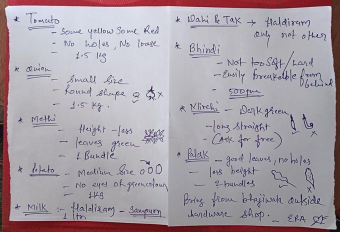 'Methi with Less Height' Retired IFS Officer Shares Wife's Meticulous Grocery List, Leaves Netizens in Splits