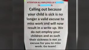 Employees Slam New Policy: No Sick Leave Allowed for Child's Illness