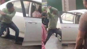 Viral Video: Shinde Sena MLA’s ‘bodyguard’ assaults man with iron rod inside car as wife, kids cry for help