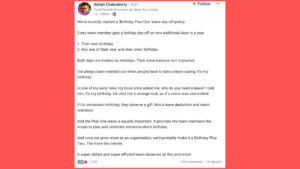 Happywala Birthday: Man Who Faced 'Strange Look' For Taking Leave On His Birthday Introduces Special Policy