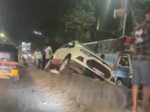 Car Accident On Pune-Solapur Road Near Dhobi Ghat Raises Concerns Over Poor Infrastructure