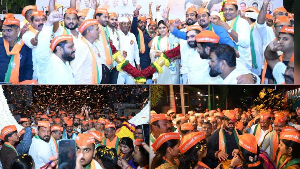 MLA Mahesh Landge Highlights 10-Year Achievements, Challenges Opponents at Moshi Rally
