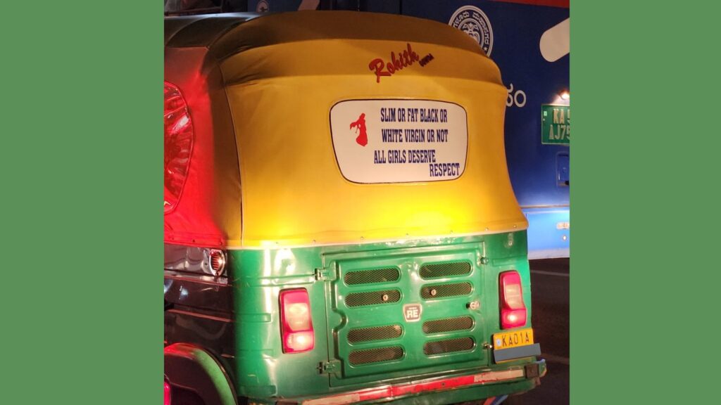 “All Girls Deserve Respect” Bengaluru Auto-Rickshaw Goes Viral for Bold Message