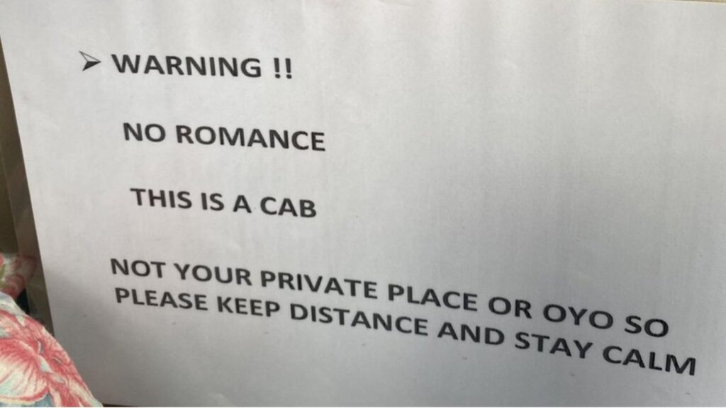 Just a ride, not a date Hyderabad driver's viral note to passengers