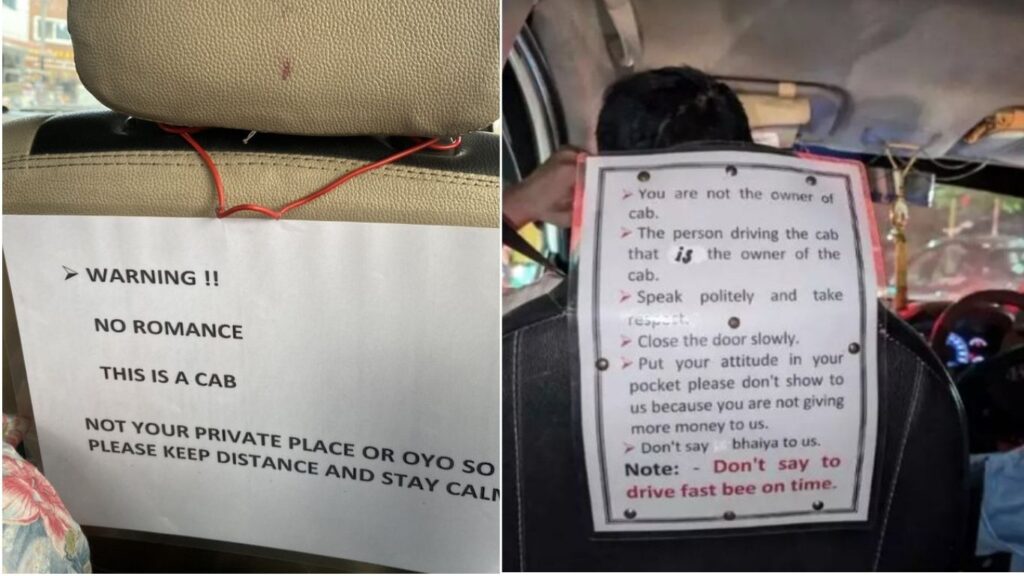 'No Romance, This Is a Cab, Not OYO! Hyderabad Driver’s Hilarious Warning Note Goes Viral