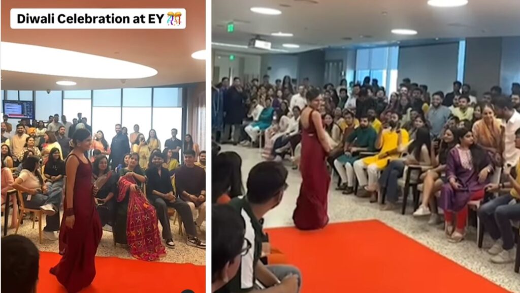 Viral Video Diwali Celebrations at EY Gurugram Office Light Up Social Media