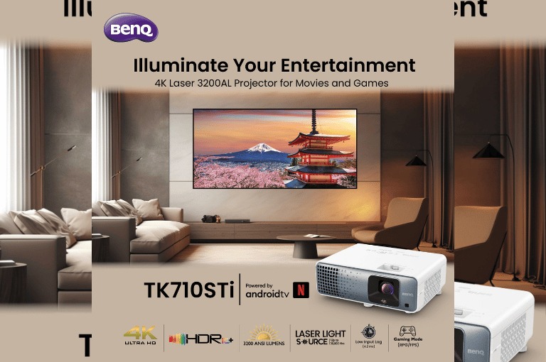 BenQ Unveils TK710STi 4K Smart Short Throw Laser Projector for Immersive Gaming and Home Entertainment